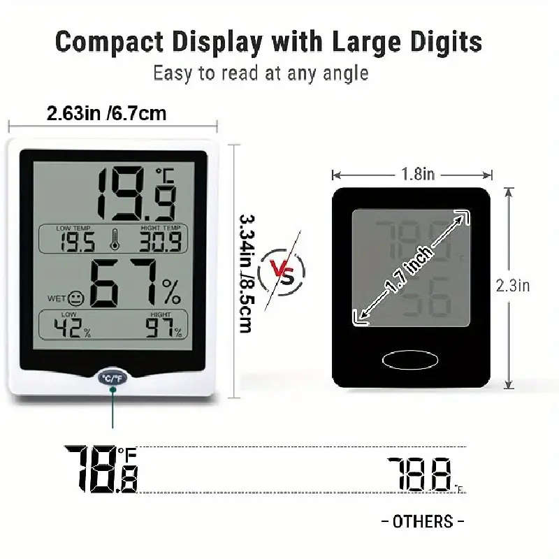 1pc Digital Indoor Thermometer Hygrometer High Precision Temperature and Humidity Monitor for Home G