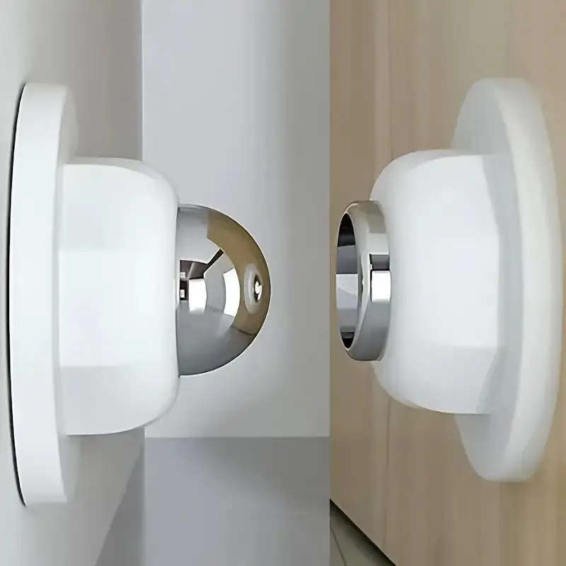 1pc Magnetic Door Stop Strong Metal Construction Floor Wall Mountable with Strong Magnet Grip No-Dri