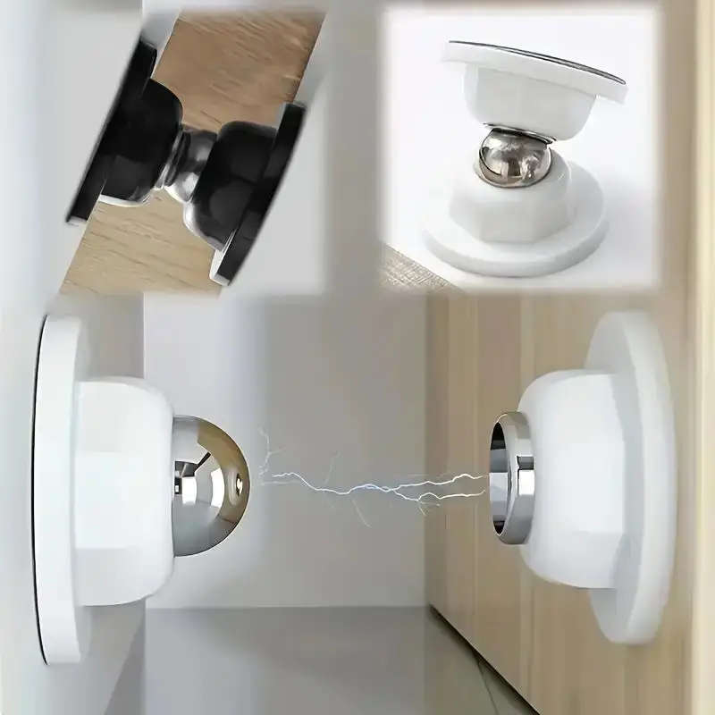 1pc Magnetic Door Stop Strong Metal Construction Floor Wall Mountable with Strong Magnet Grip No-Dri