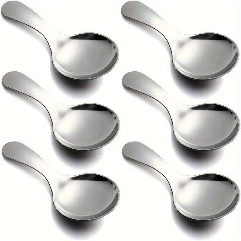6pcs Stainless Steel Mini Spoons 3.5  Short Handle for Coffee Tea Desserts More Durable