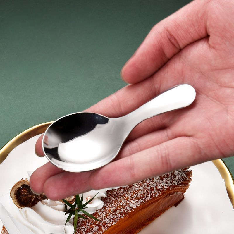 6pcs Stainless Steel Mini Spoons 3.5  Short Handle for Coffee Tea Desserts More Durable