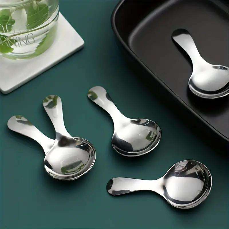 6pcs Stainless Steel Mini Spoons 3.5  Short Handle for Coffee Tea Desserts More Durable