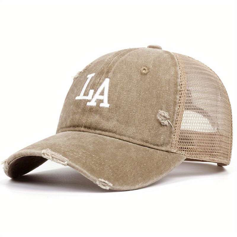 1pc Men's Sports Leisure Cap Breathable Cotton Mesh Trucker Hat with Adjustable Snapback Closur