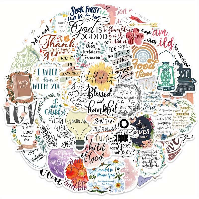 52pcs Jesus Christian Themed Stickers