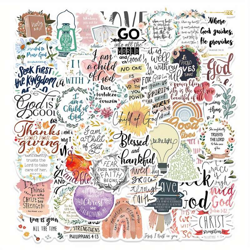 52pcs Jesus Christian Themed Stickers