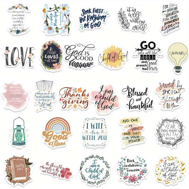 52pcs Jesus Christian Themed Stickers
