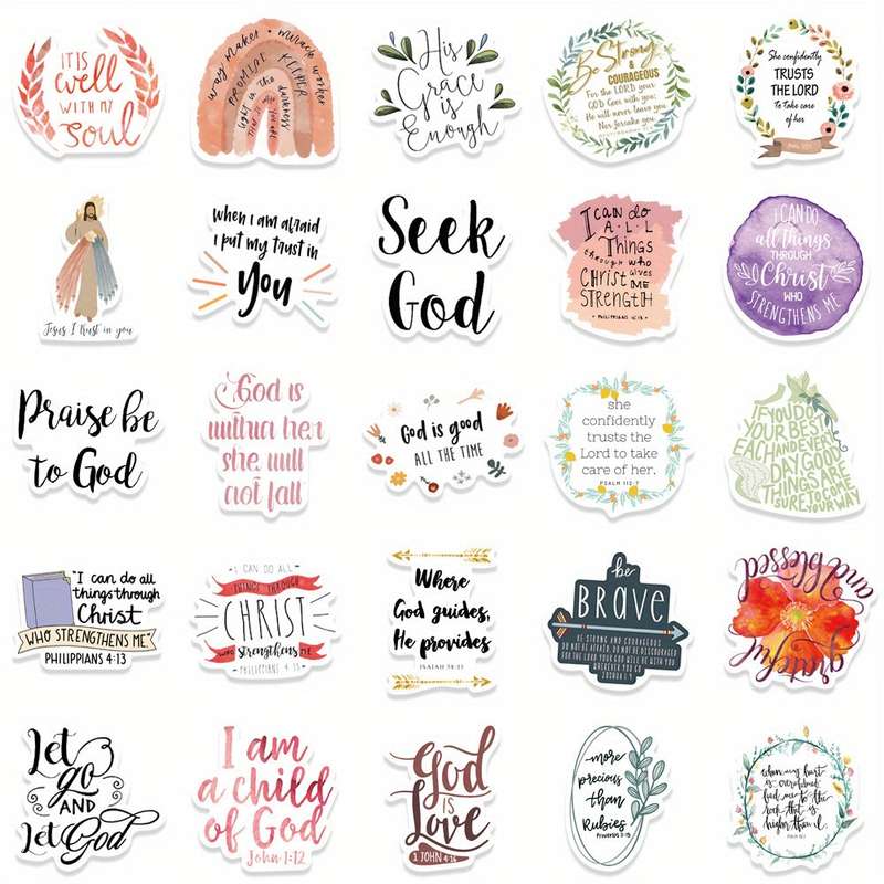 52pcs Jesus Christian Themed Stickers