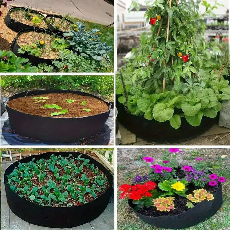 Planting Bag Thick Fabric Round Raised Garden Bed Planter