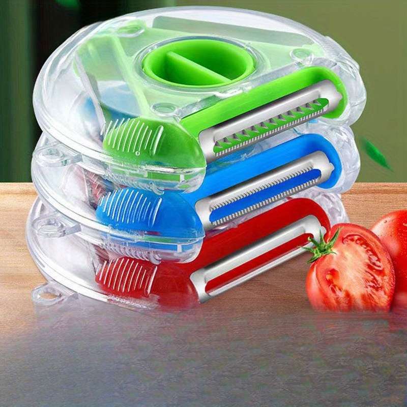 1pc Three-in-One Peeler Kitchen Household Multi-Functional Scraping Potato Grater Chopper Parer Sil