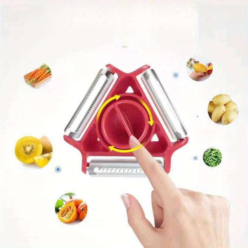 1pc Three-in-One Peeler Kitchen Household Multi-Functional Scraping Potato Grater Chopper Parer Sil