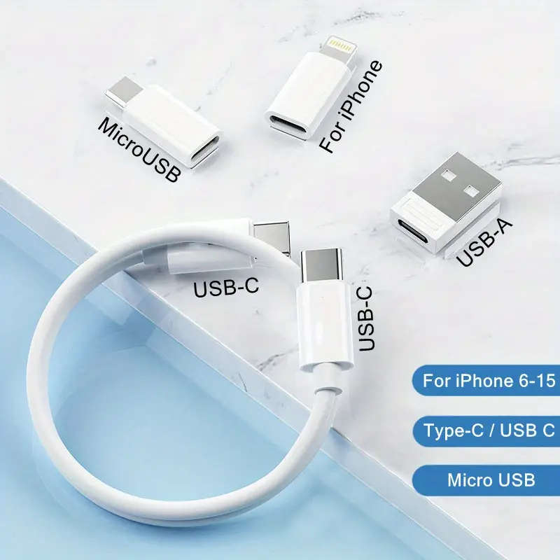 5 in 1 60W USB C To USB C Cable For All Smart Phone Fast Charging Cable Adapter Kit OTG Converter