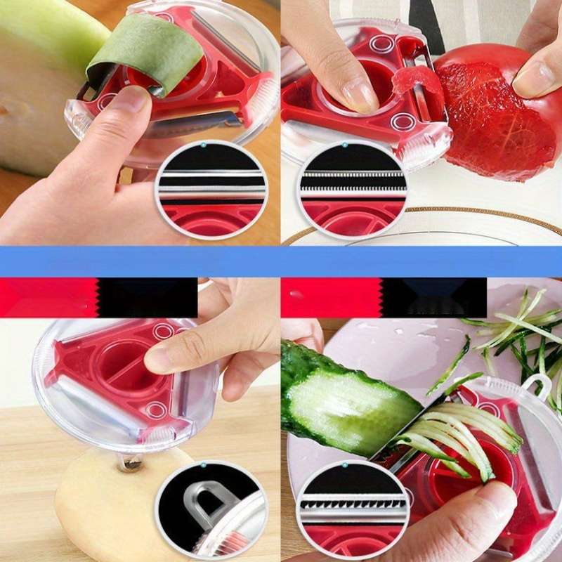 1pc Three-in-One Peeler Kitchen Household Multi-Functional Scraping Potato Grater Chopper Parer Sil