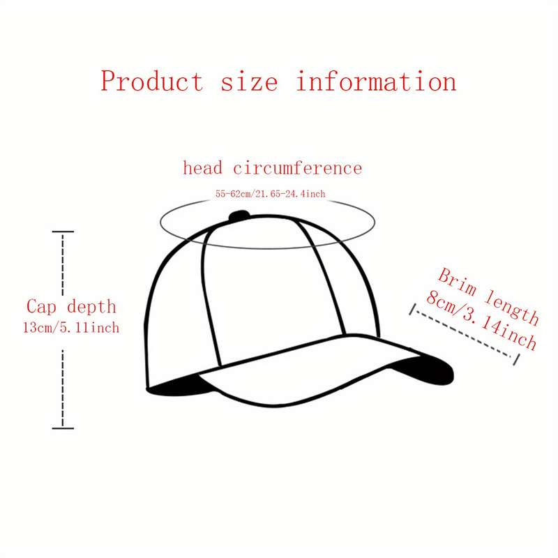 1pc Urban Style Vintage Casual Baseball Cap Adjustable Fit Sun Protection Polyester Essential