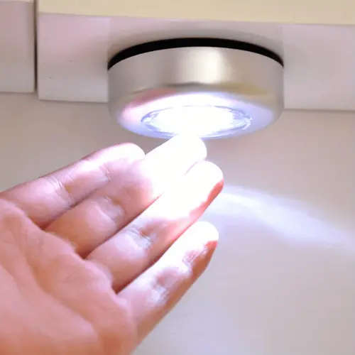 1pc 3LED Cordless Touch Night Light Stick-On Battery Operated Portable Easy Installation Perfect for