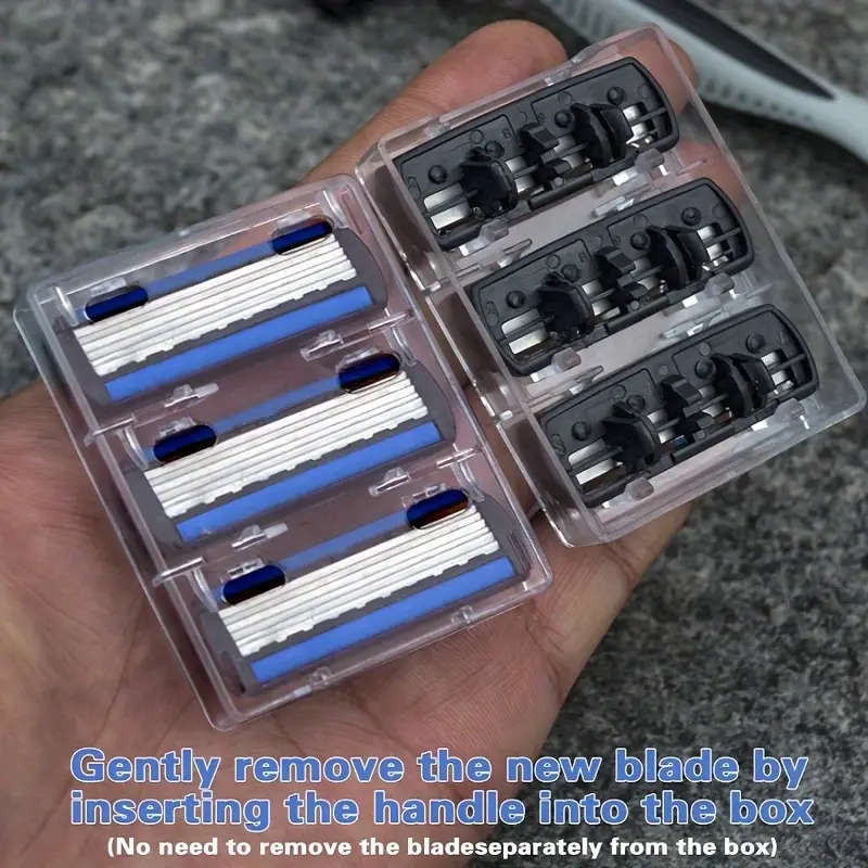 Men`s Manual Shaver Set, 2 Handle + 24 Blades, Safety Razor 6-Layers Stainless Steel