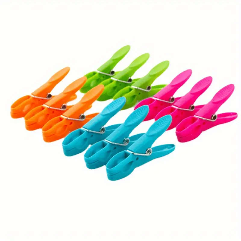 24pcs pack Heavy Duty Colorful Plastic Clothespins with Springs Set of Air-Drying Laundry Clothes