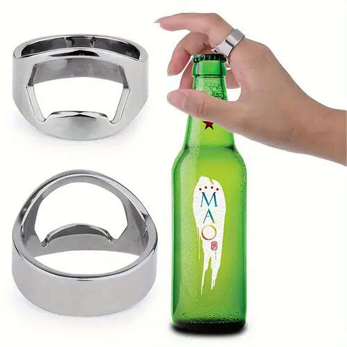 1pc Stainless Steel Ring Bottle Opener A Creative Ring Soda Beer Bottle Opener A Portable Beverage O