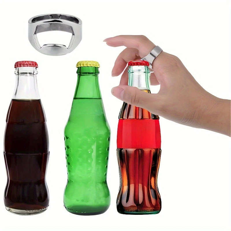 1pc Stainless Steel Ring Bottle Opener A Creative Ring Soda Beer Bottle Opener A Portable Beverage O