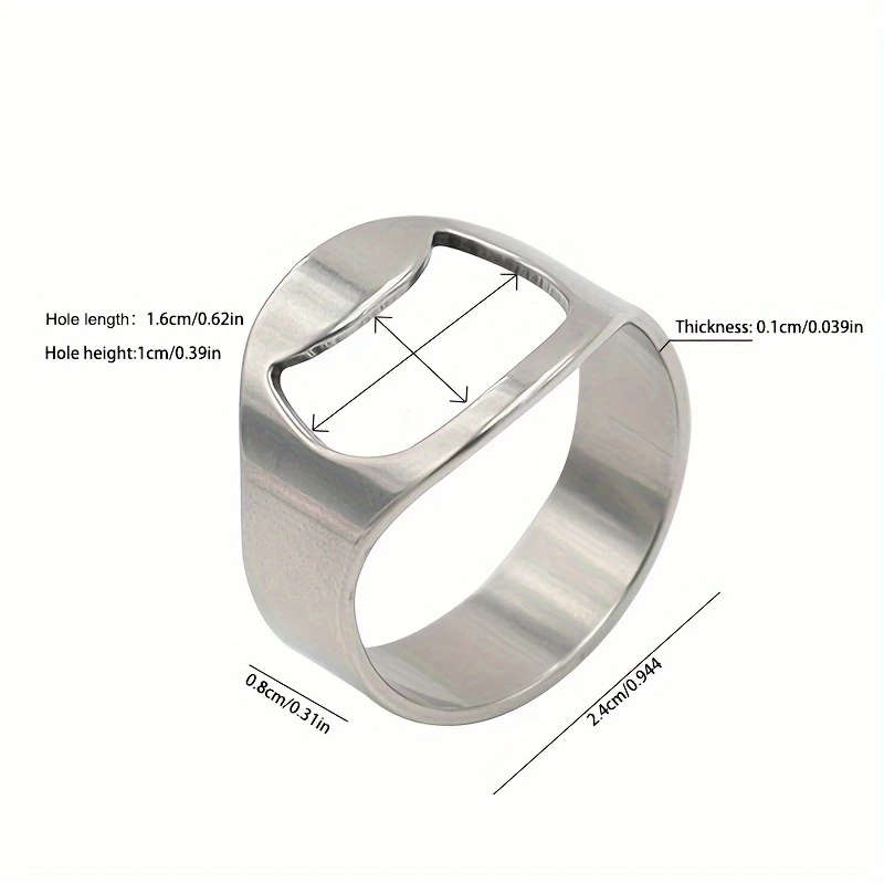 1pc Stainless Steel Ring Bottle Opener A Creative Ring Soda Beer Bottle Opener A Portable Beverage O