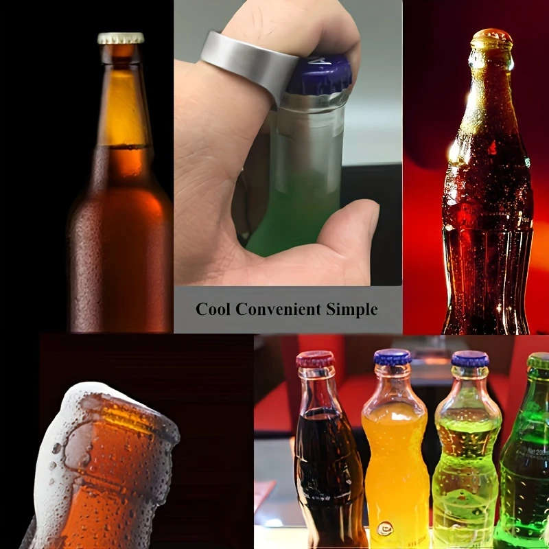 1pc Stainless Steel Ring Bottle Opener A Creative Ring Soda Beer Bottle Opener A Portable Beverage O