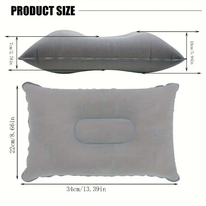1pc Versatile Preppy Inflatable Pillow for Office Camping Hiking Travel and Nap Ultralight PVC Easy