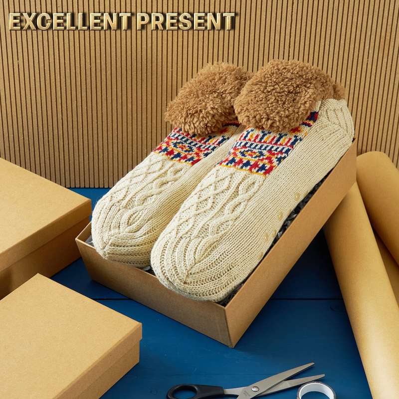 1 Pair Beige Size M Socks
