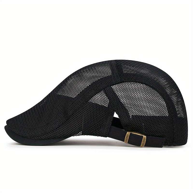 1pc Breathable Mesh Cap for Men and Women Summer Thin Casual Beret Sun Cap with 100% Polyester Fi