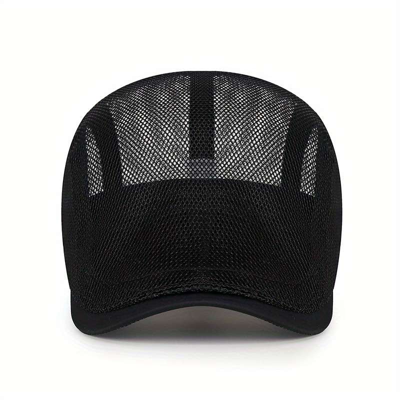 1pc Breathable Mesh Cap for Men and Women Summer Thin Casual Beret Sun Cap with 100% Polyester Fi