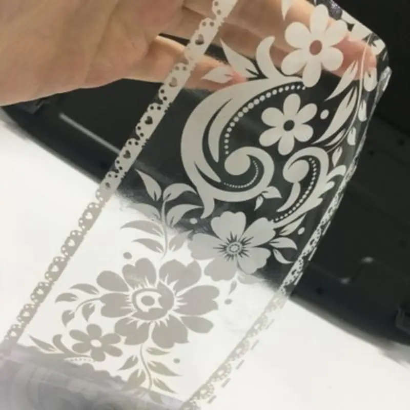 Pvc Lace Pattern Self-Adhesive Window Film Roll