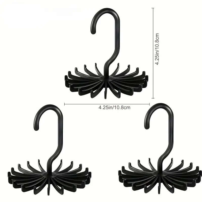 1pc Space-Saving 360 Rotating Tie Belt Organizer with 20 Claws Multi-Purpose Hooks for Home and