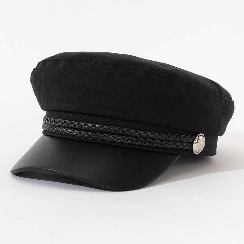 1pc Backtoschool Essential Elegant Women's Newsboy Cap with Double Twine Rope and Metal Buckle F