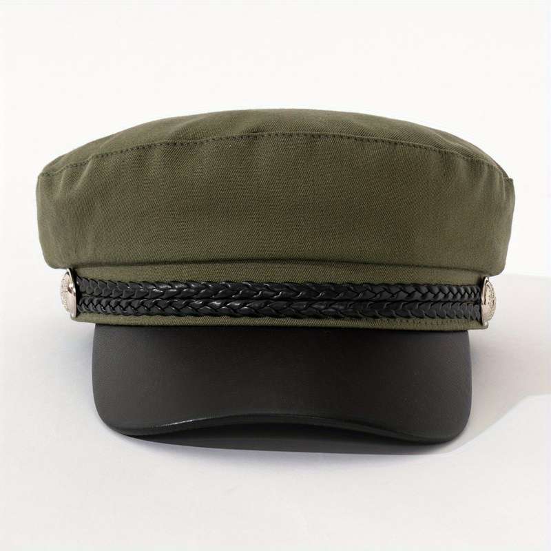 1pc Backtoschool Essential Elegant Women's Newsboy Cap with Double Twine Rope and Metal Buckle F