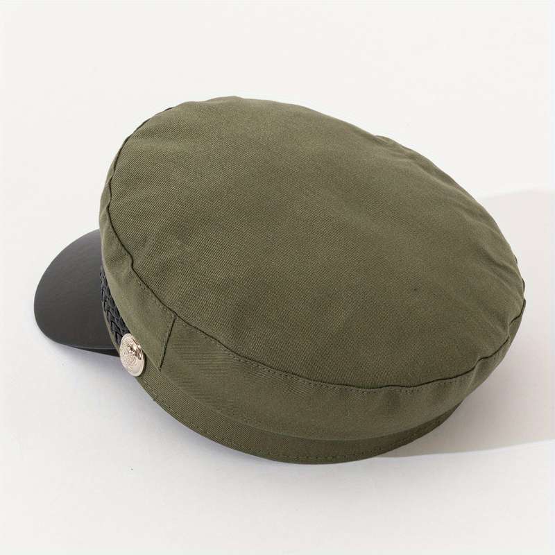 1pc Backtoschool Essential Elegant Women's Newsboy Cap with Double Twine Rope and Metal Buckle F