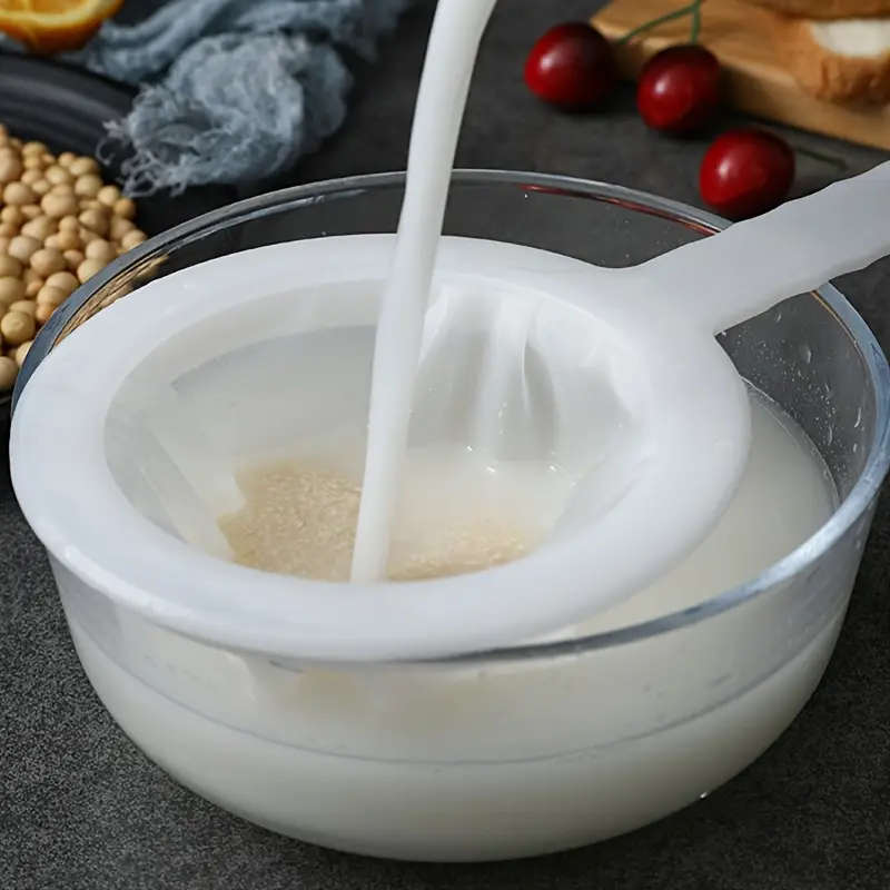 1pc Premium Ultra-Fine Mesh Strainer Spoon Perfect For Soy Milk Coffee Yogurt Durable Abs