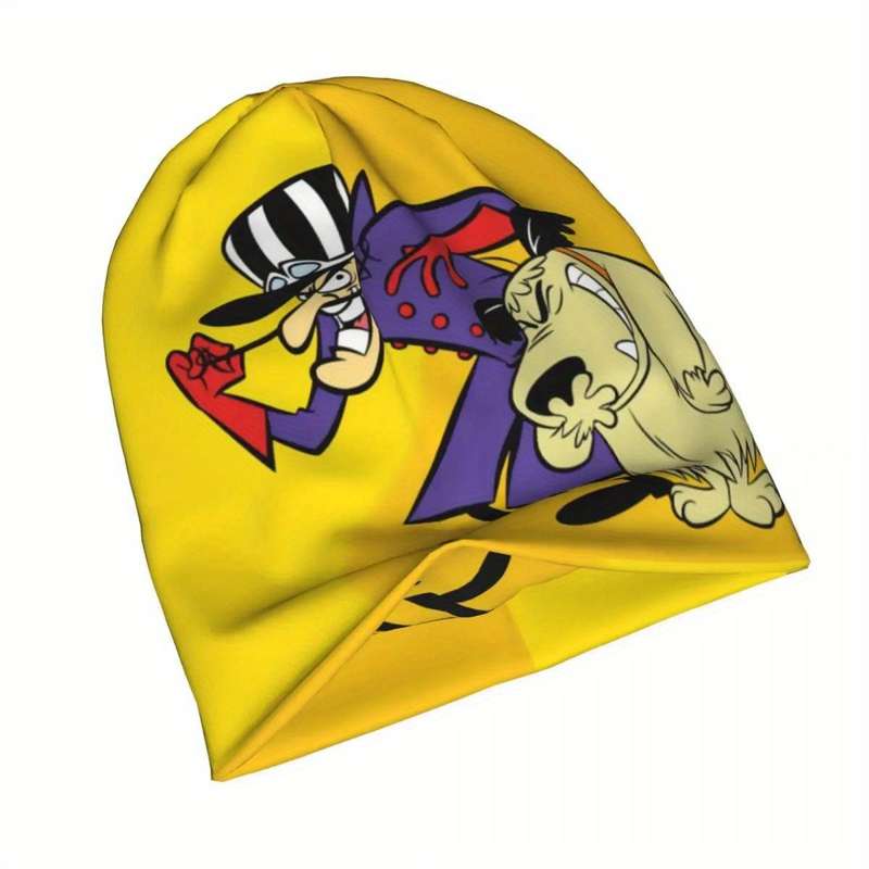 1pc Cartoon Character Graphic Beanie Hat for Men Knitted Street Style Cap Windproof Hip-Hop Skull