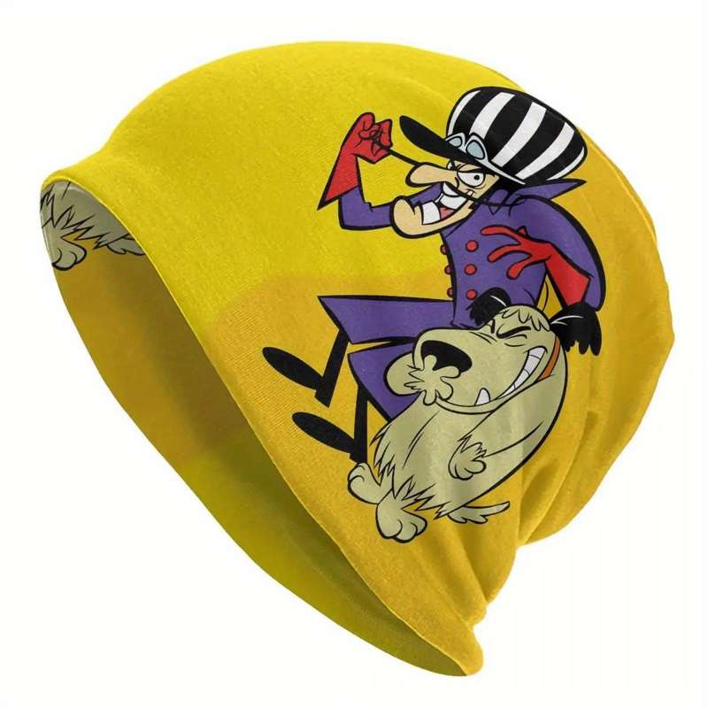 1pc Cartoon Character Graphic Beanie Hat for Men Knitted Street Style Cap Windproof Hip-Hop Skull