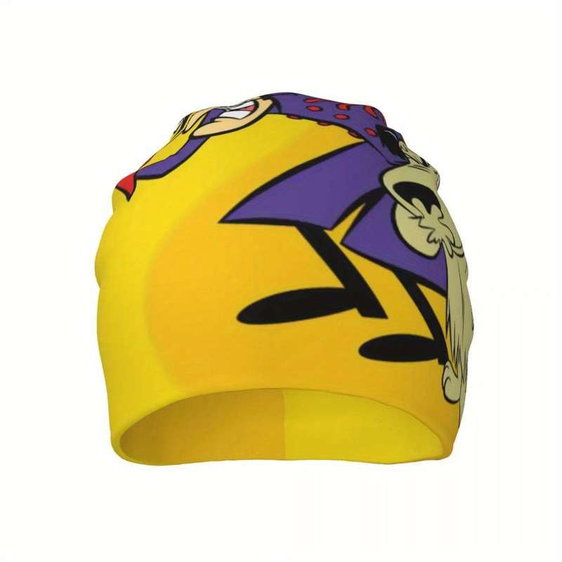1pc Cartoon Character Graphic Beanie Hat for Men Knitted Street Style Cap Windproof Hip-Hop Skull