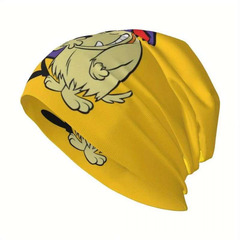 1pc Cartoon Character Graphic Beanie Hat for Men Knitted Street Style Cap Windproof Hip-Hop Skull