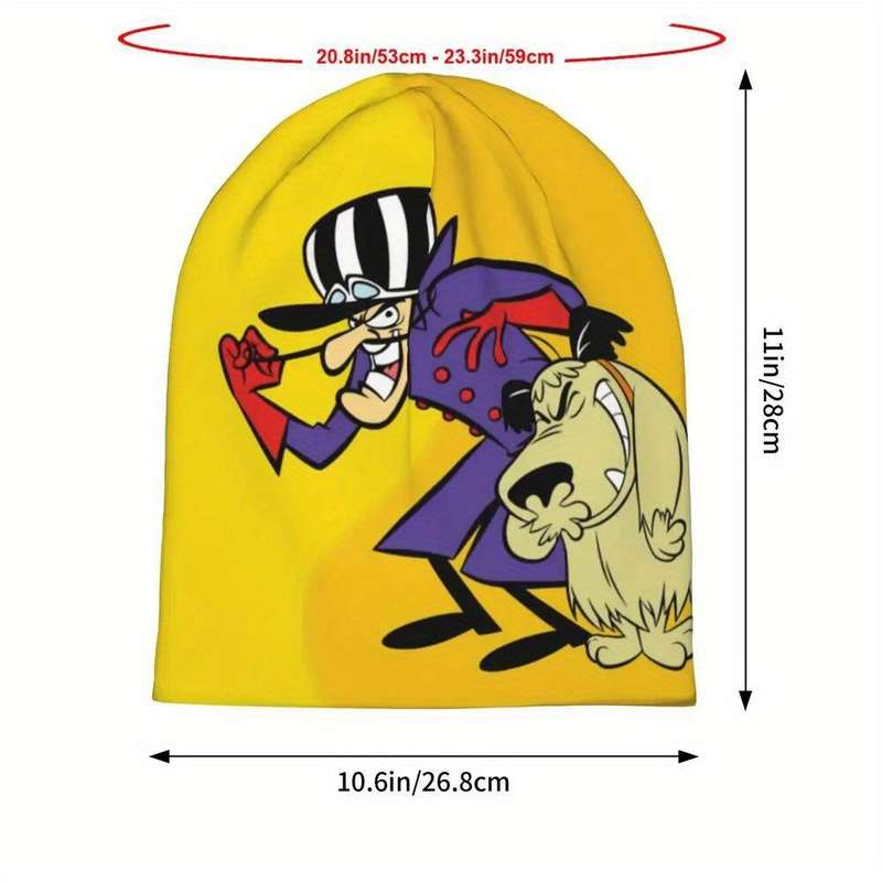1pc Cartoon Character Graphic Beanie Hat for Men Knitted Street Style Cap Windproof Hip-Hop Skull