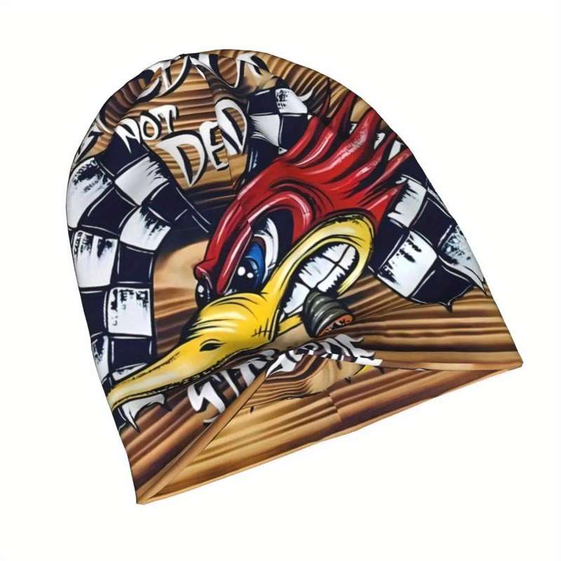 1pc Men's Novelty Woodpecker Skullies Beanies Soft Knit Turban Bonnet Hats Street Style Stretch