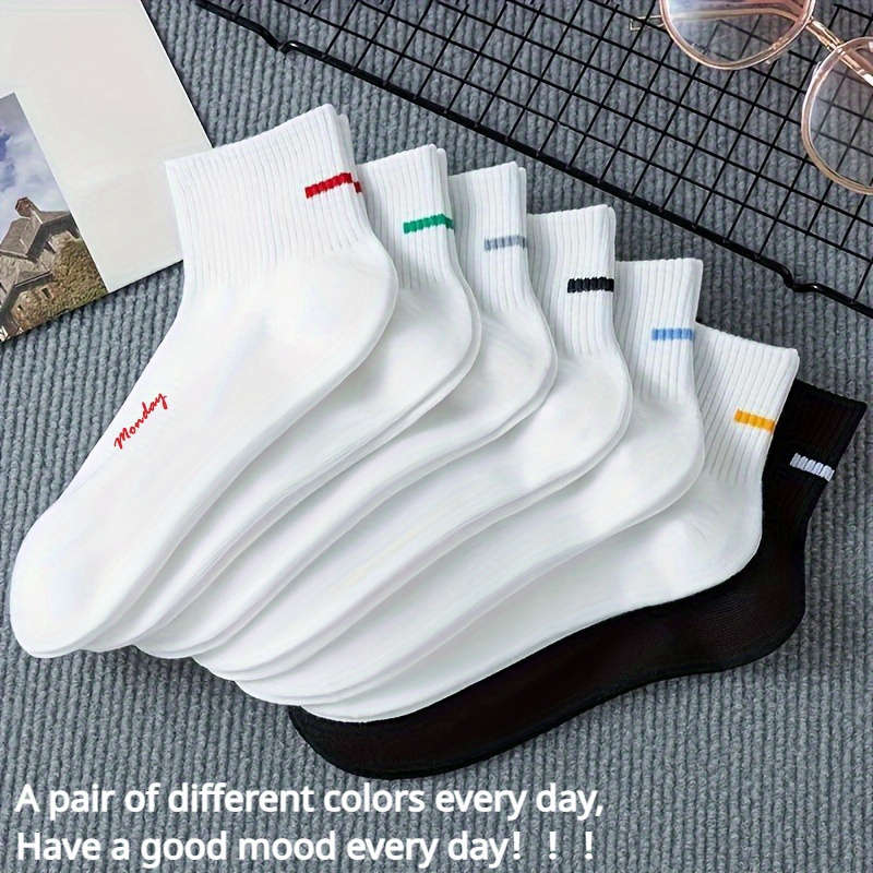 7 Pairs Mixed Color One Size High Elastic Socks