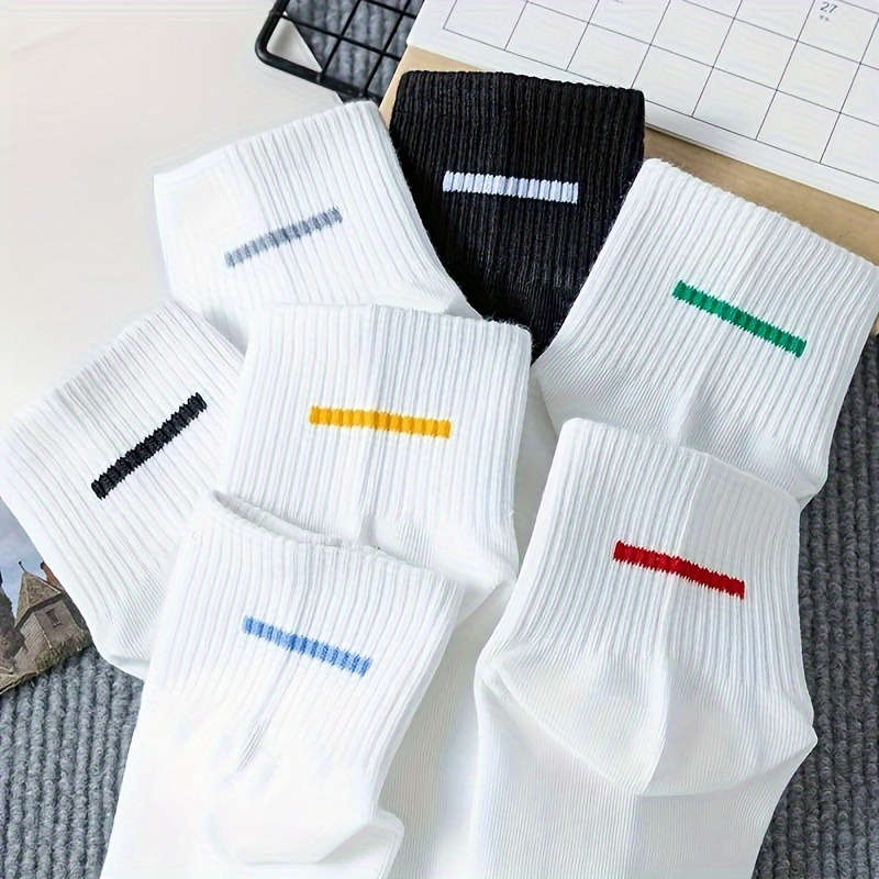 7 Pairs Mixed Color One Size High Elastic Socks