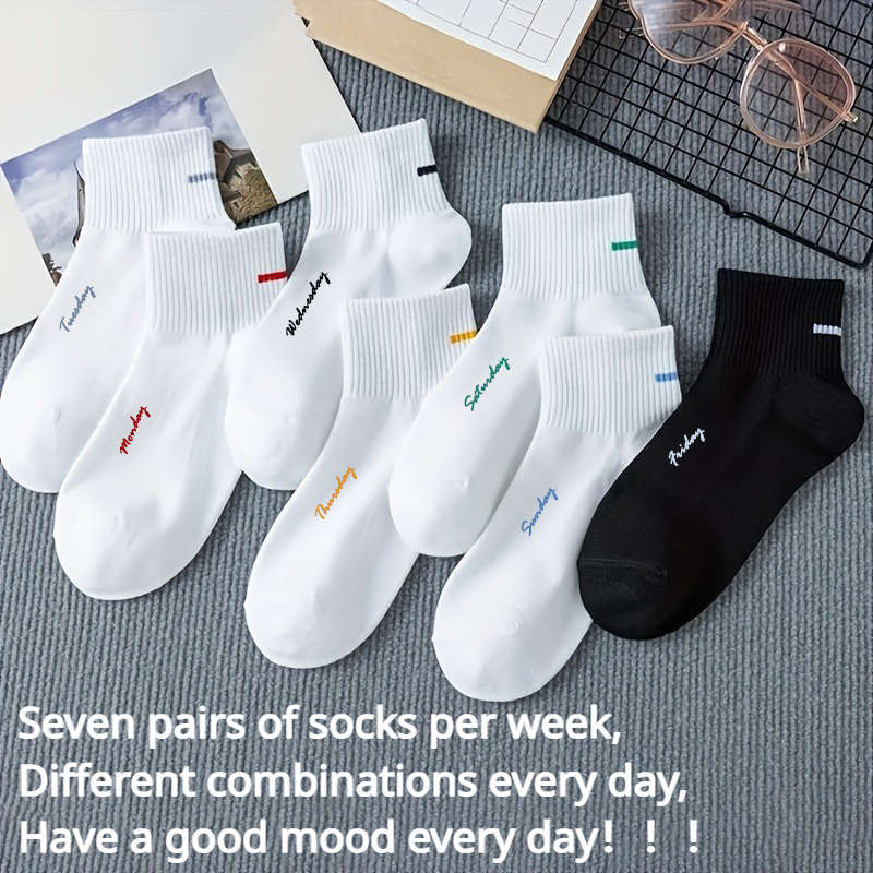 7 Pairs Mixed Color One Size High Elastic Socks