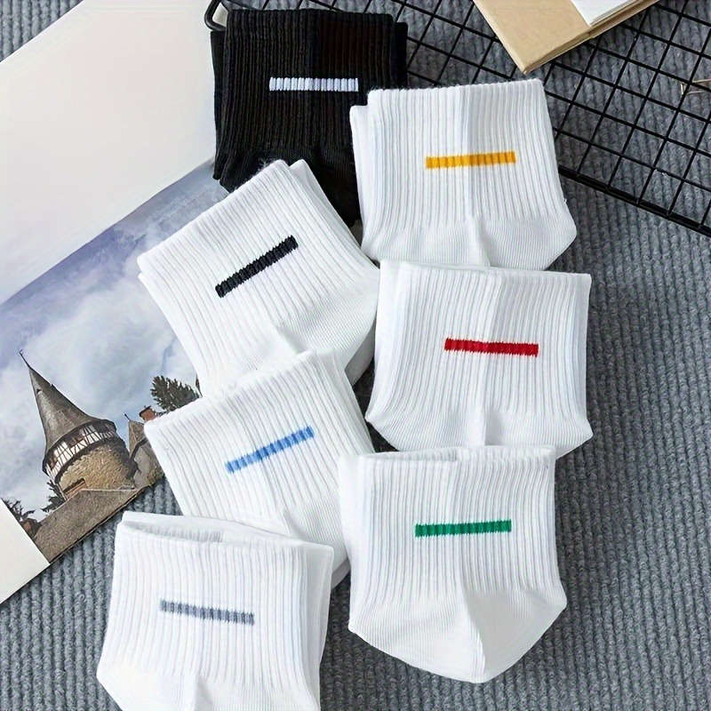7 Pairs Mixed Color One Size High Elastic Socks