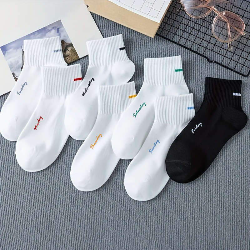 7 Pairs Mixed Color One Size High Elastic Socks