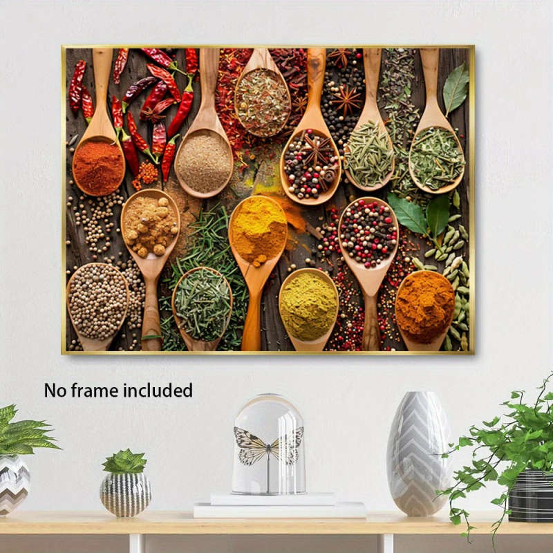 1pc Spice Variety Canvas Print Poster Unframed Modern Kitchen Wall Art Decor for Home Cafe Office Co