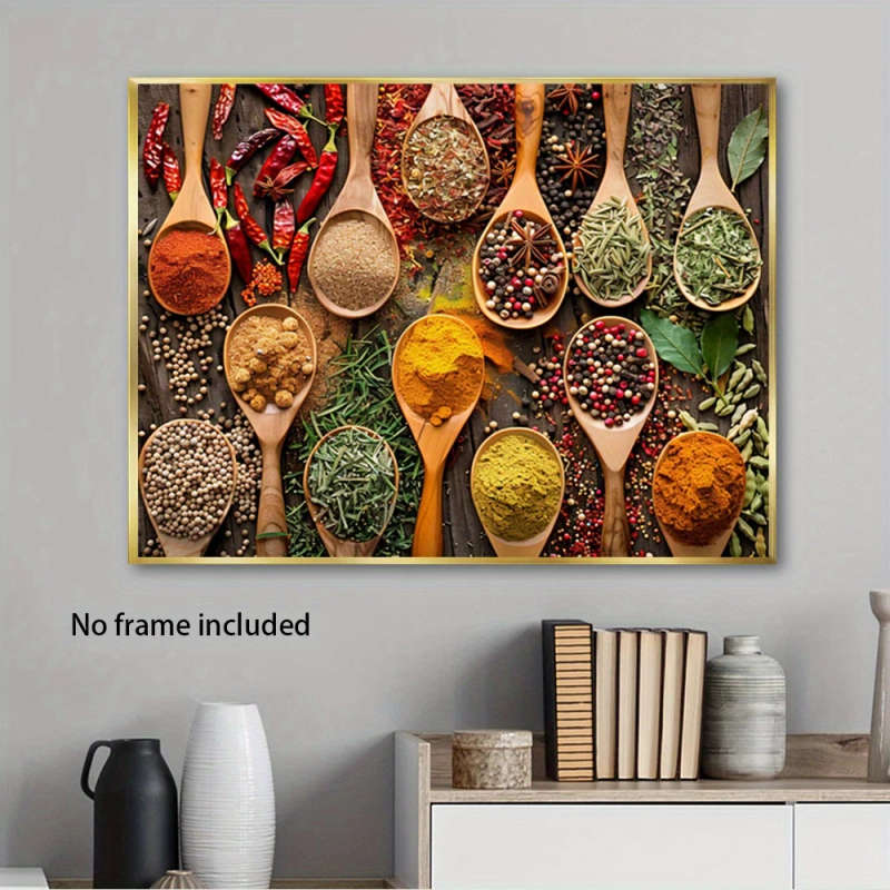 1pc Spice Variety Canvas Print Poster Unframed Modern Kitchen Wall Art Decor for Home Cafe Office Co