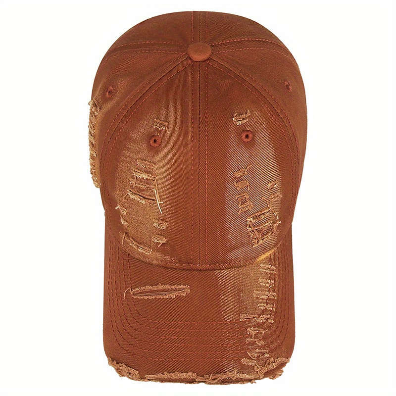 1pc Vintage Distressed Cotton Baseball Cap with Adjustable Strap Breathable Hand-Washable Trend