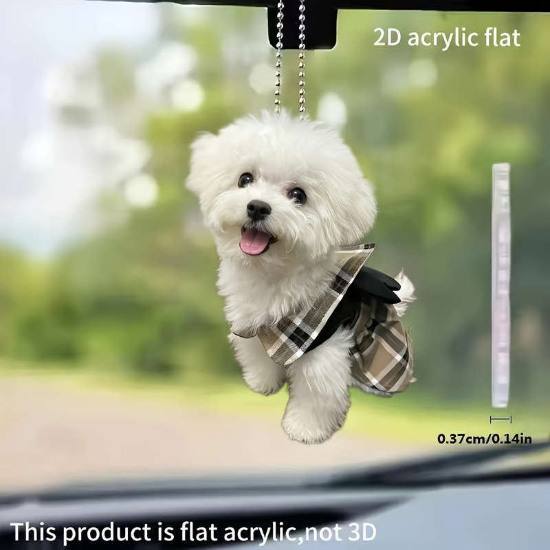 1pc 2D Flat    8cm 3.14in Cute Acrylic Pendant Car Rearview Mirror Pendant Backpack Pen