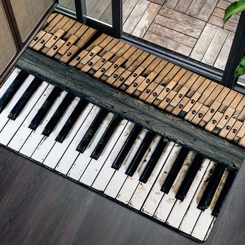 1Pc Black And White Keys 19.69x31.49inch 50x80cm Floor Mat